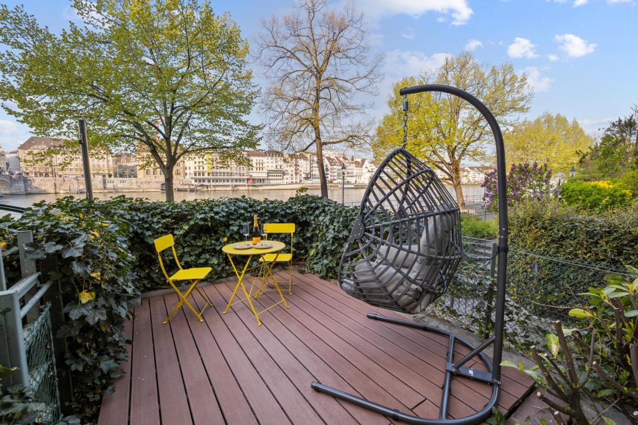 True Basel - Zentral I Terrasse Mit Rheinblick Lägenhet Exteriör bild